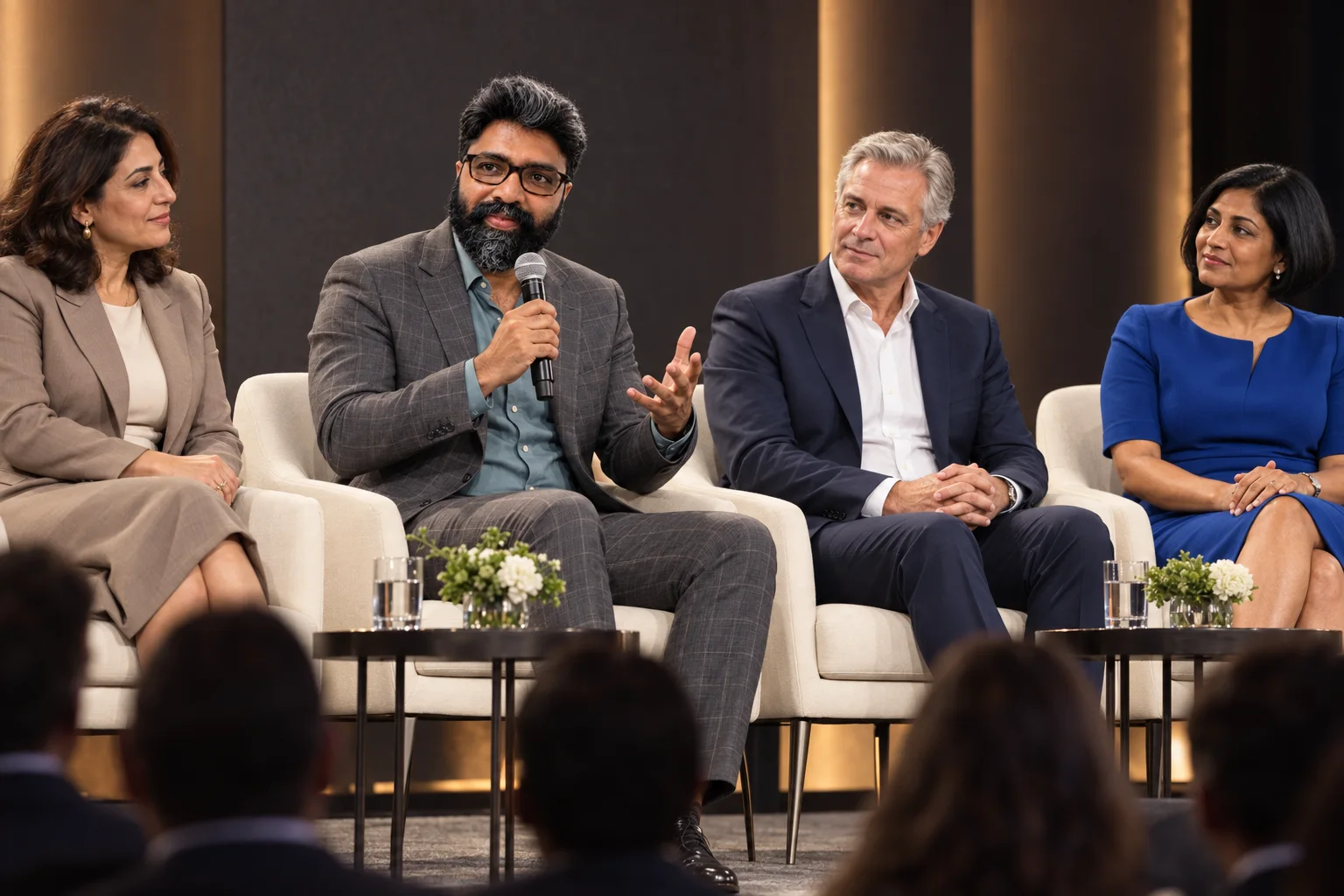 A panel sharing leadership perspectives