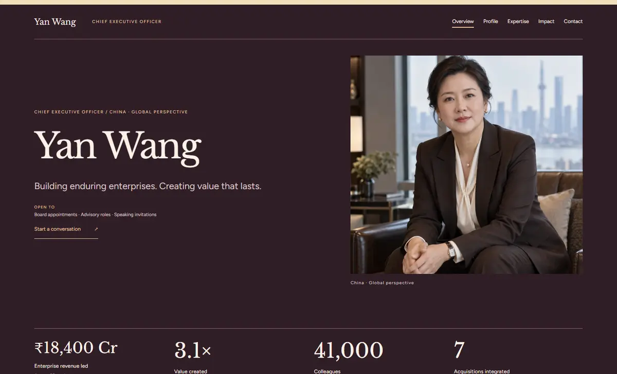 Oxblood / The Profile, a Advantage design shown for a CEO